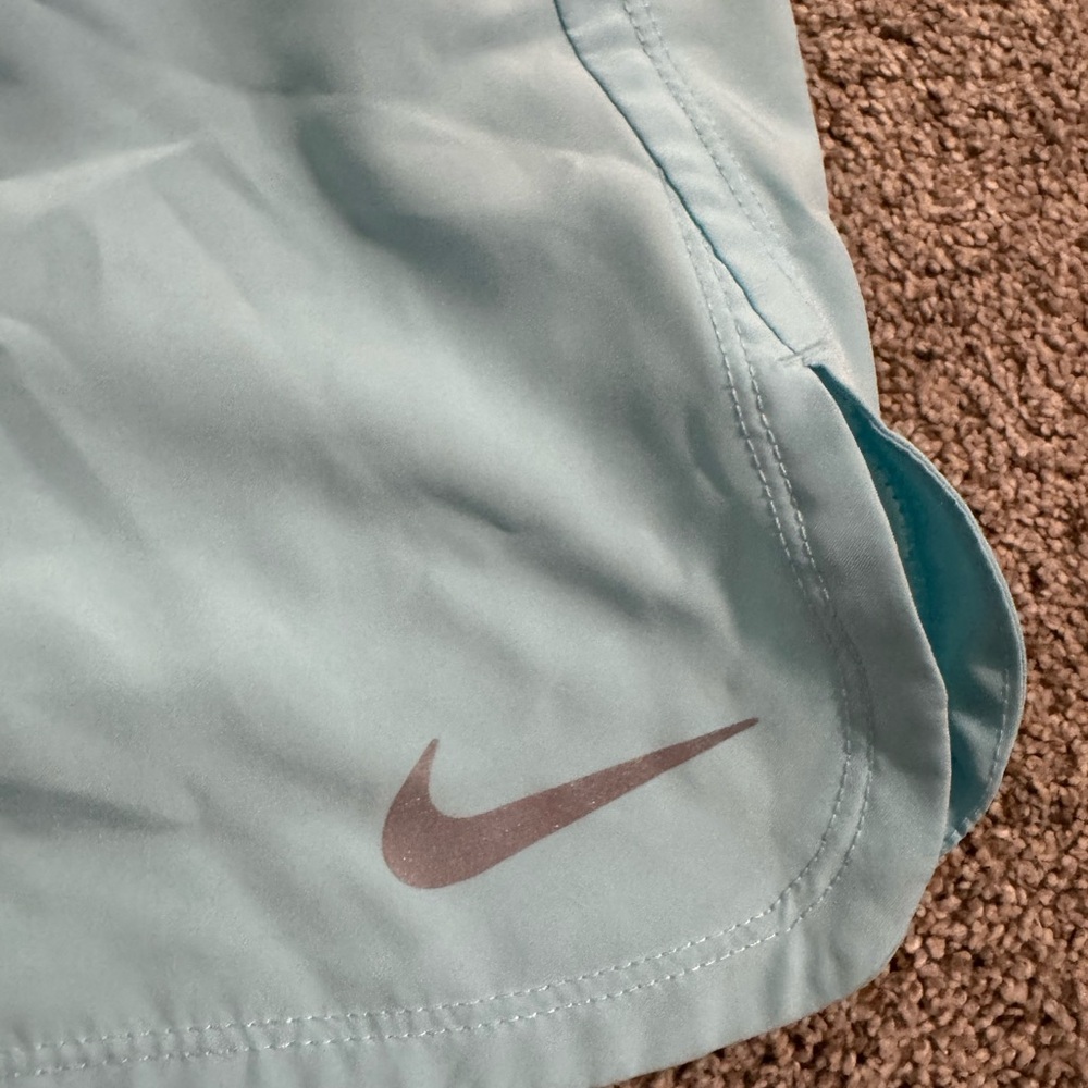 Nike Light Blue High Waisted Dry Fit Shorts - Picture 3 of 7